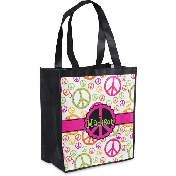 Custom Peace Sign Grocery Bag (Personalized)