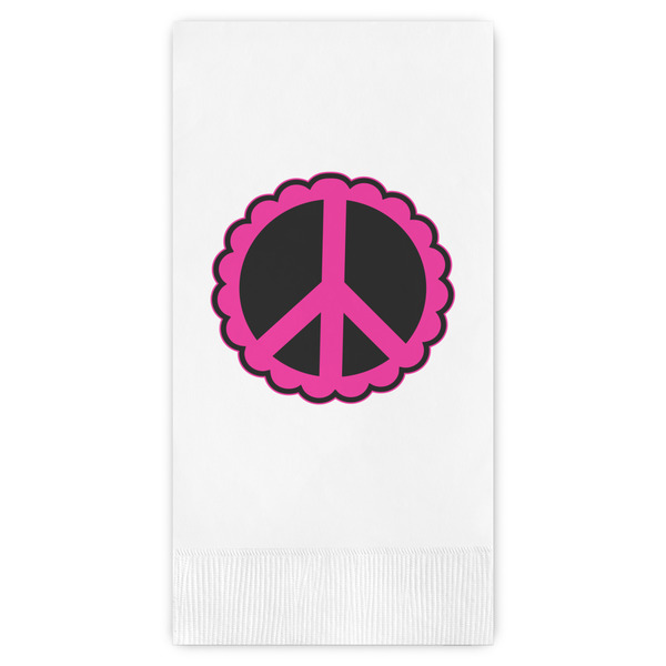 Custom Peace Sign Guest Napkins - Full Color - Embossed Edge