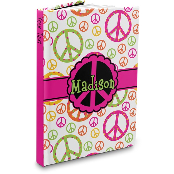 Custom Peace Sign Hardbound Journal (Personalized)