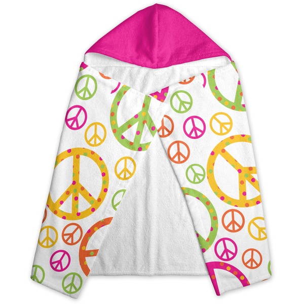 Peace Sign Hooded Towel - Folded
