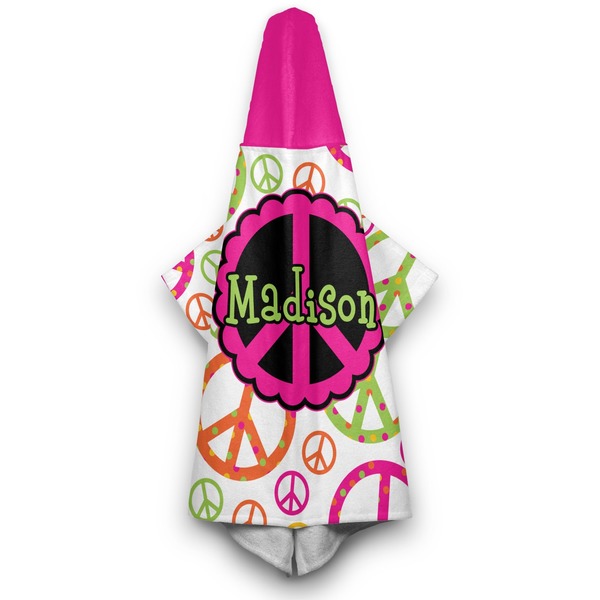 Peace Sign Hooded Towel - Hanging