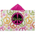 Peace Sign Kids Hooded Towel (Personalized)