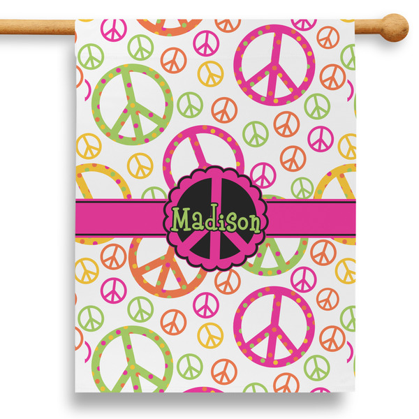 Custom Peace Sign 28" House Flag - Double Sided (Personalized)