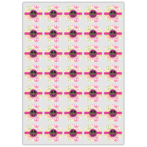 Peace Sign Icing Circle - XSmall - Set of 35