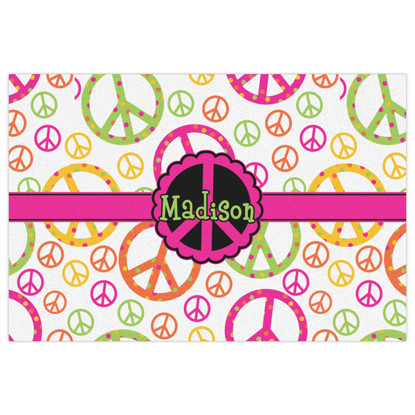Peace Sign Indoor / Outdoor Rug - 2'x3' - Front Flat