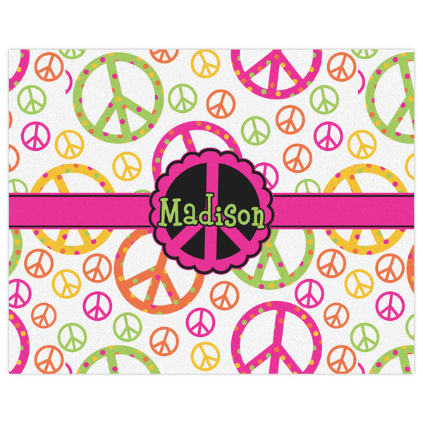 Peace Sign Indoor / Outdoor Rug - 8'x10' - Front Flat