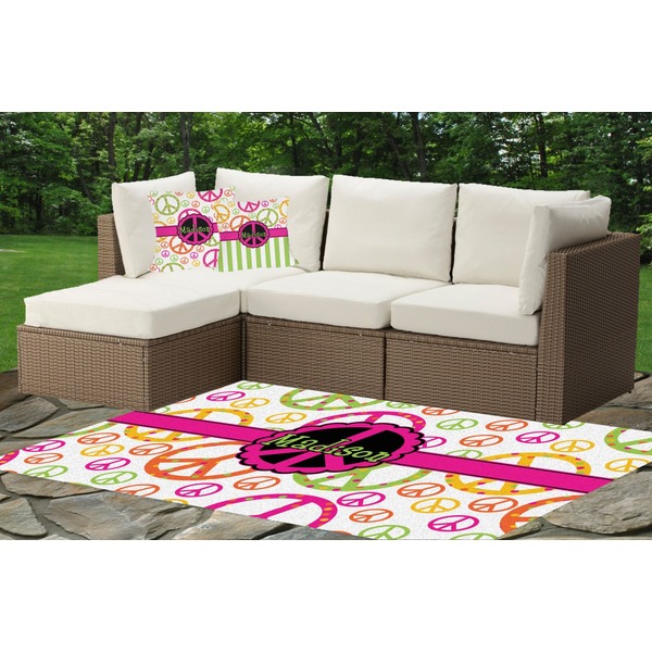 Peace Sign Outdoor Mat & Cushions