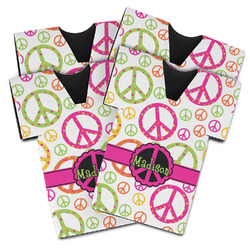 Peace Sign Jersey Bottle Cooler - Set of 4 (Personalized)