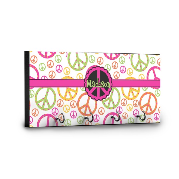 Peace Sign Key Hanger - Front View with Hooks
