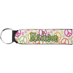 Peace Sign Neoprene Keychain Fob (Personalized)