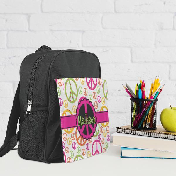 Peace Sign Kid's Backpack - Lifestyle