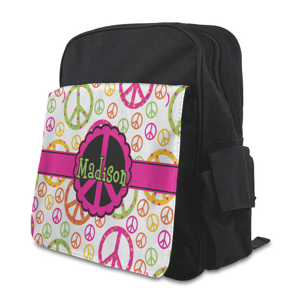 Custom Peace Sign Preschool Backpack (Personalized)