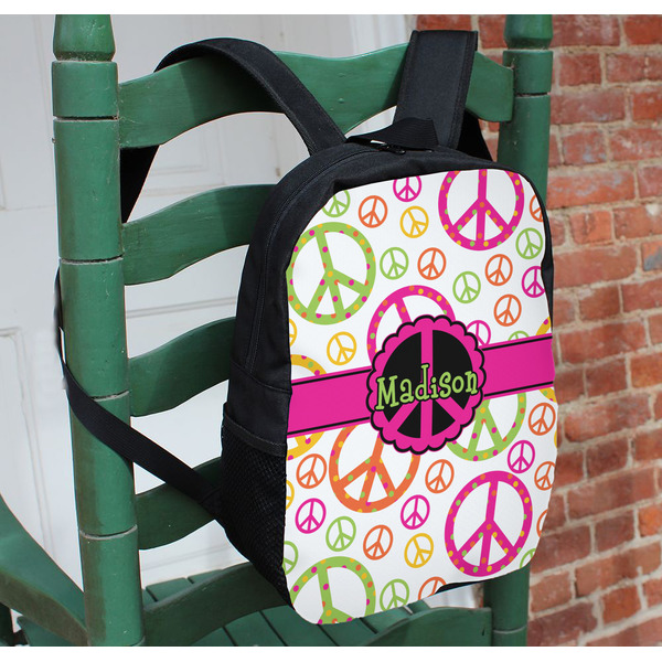 Peace Sign Kids Backpack - In Context