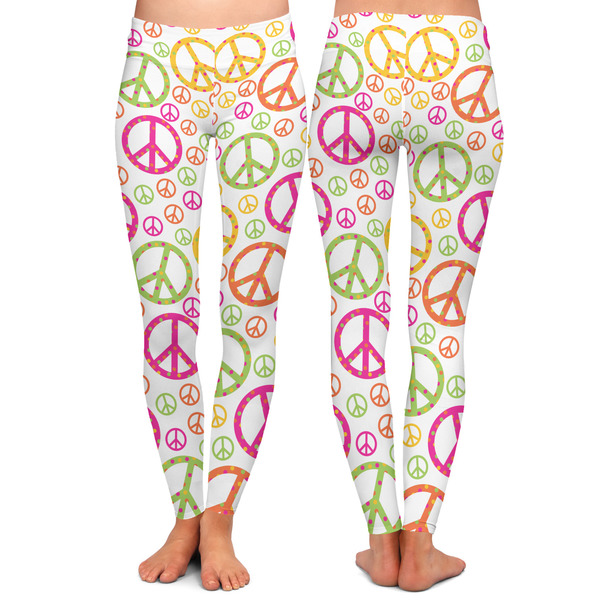 Peace Sign Ladies Leggings - Front and Back