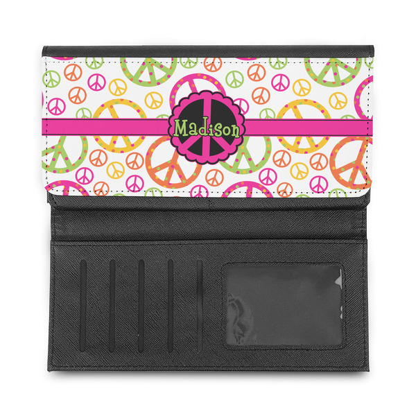 Peace Sign Ladies Wallet - Half Way Open