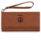 Peace Sign Ladies Wallet - Leather - Rawhide - Front View