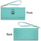 Peace Sign Ladies Wallets - Faux Leather - Teal - Front & Back View