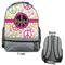 Peace Sign Large Backpack - Gray - Front & Back View