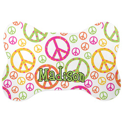 Peace Sign Bone Shaped Dog Food Mat (Personalized)