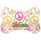 Peace Sign Bone Shaped Dog Food Mat (Personalized)