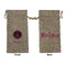 Peace Sign Large Burlap Gift Bag - Front & Back (Personalized)