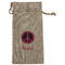 Peace Sign Large Burlap Gift Bag - Front