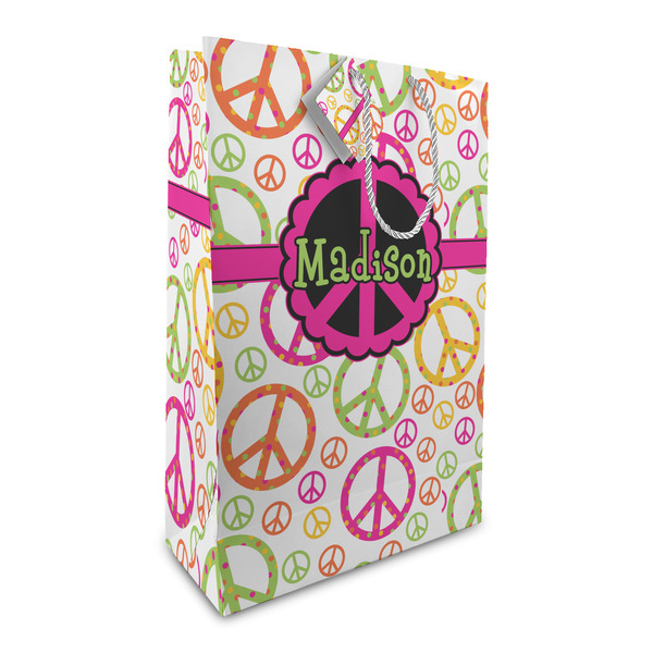Custom Peace Sign Large Gift Bag (Personalized)