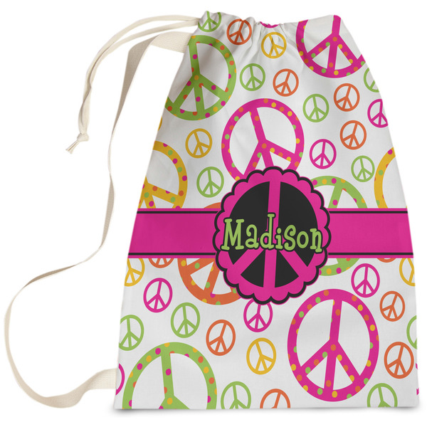 Custom Peace Sign Laundry Bag (Personalized)