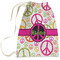 Peace Sign Large Laundry Bag - Front View