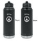 Peace Sign Laser Engraved Water Bottles - Front & Back Engraving - Front & Back View