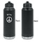 Peace Sign Laser Engraved Water Bottles - Front Engraving - Front & Back View