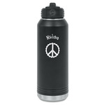 Peace Sign Water Bottle - Laser Engraved - Front (Personalized)