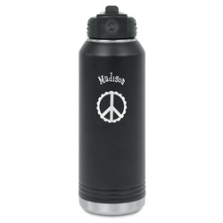 Peace Sign Water Bottle - Laser Engraved - Front (Personalized)