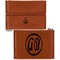Peace Sign Leather Business Card Holder - Front Back
