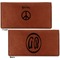 Peace Sign Leather Checkbook Holder Front and Back