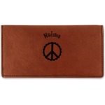 Peace Sign Leatherette Checkbook Holder (Personalized)