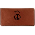 Peace Sign Leatherette Checkbook Holder (Personalized)