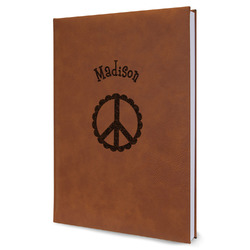 Peace Sign Leather Sketchbook (Personalized)