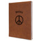 Peace Sign Leather Sketchbook - Large - Single Sided - Angled View