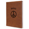 Peace Sign Leather Sketchbook - Large - Single Sided (Personalized)