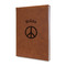 Peace Sign Leather Sketchbook - Small - Double Sided - Angled View