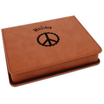 Peace Sign Leatherette 4-Piece Wine Tool Set (Personalized)