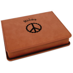 Peace Sign Leatherette 4-Piece Wine Tool Set (Personalized)