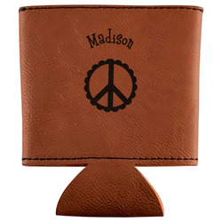 Peace Sign Leatherette Can Sleeve (Personalized)
