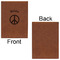 Peace Sign Leatherette Journal - Large - Single Sided - Front & Back View