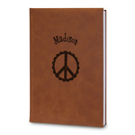 Peace Sign Leatherette Journal - Large - Double Sided (Personalized)