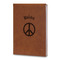 Peace Sign Leatherette Journals - Large - Double Sided - Angled View