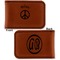 Peace Sign Leatherette Magnetic Money Clip - Front and Back