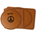 Peace Sign Faux Leather Iron On Patch (Personalized)