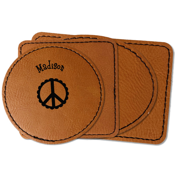 Custom Peace Sign Faux Leather Iron On Patch (Personalized)
